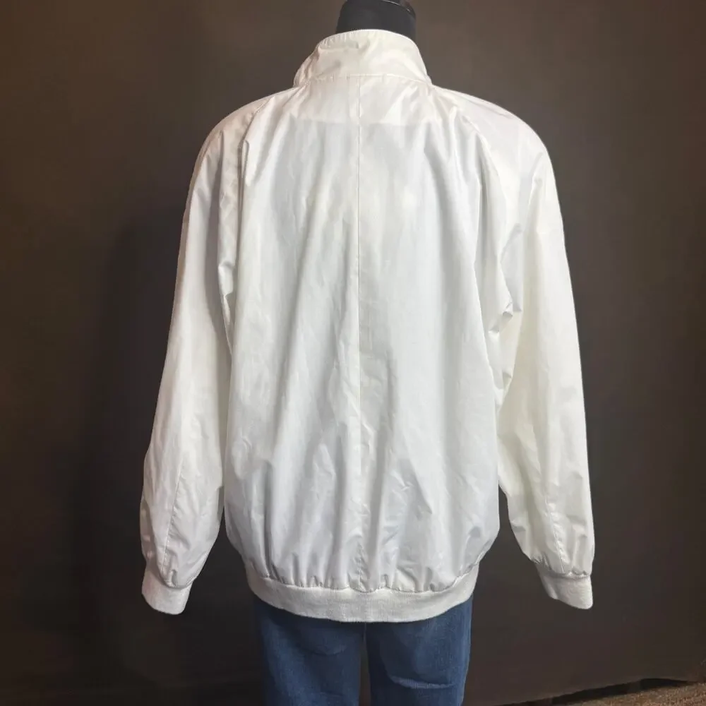 Vintage 1990s Architect JCPenney Men’s M White Bomber Jacket Made in Hong Kong